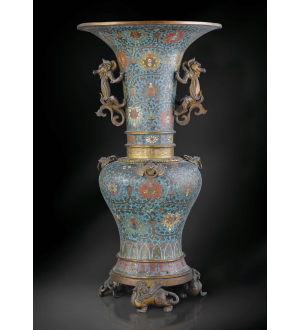 A large cloisonne enamel yenyen vase