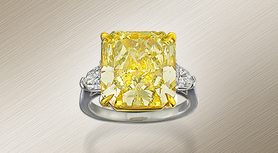 Platinum, 18ct gold, fancy yellow diamond and diamond ring   